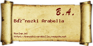 Bánszki Arabella névjegykártya